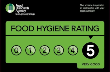 Gujarati Bites got awarded Food Hygiene Rating of 5 Stars